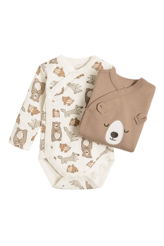 2 bodys - Blanc et marron