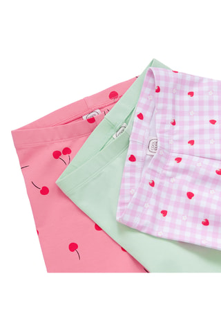 3 leggings - Rose et vert d’eau