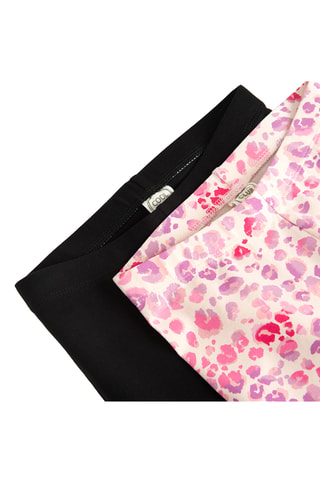 2 leggings - Noir et rose
