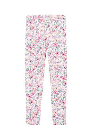 3 leggings - Fuchsia, mauve et blanc