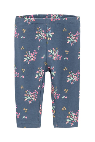 3 leggings - Bleu marine et vert clair