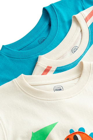 3 t-shirts - Turquoise et écru