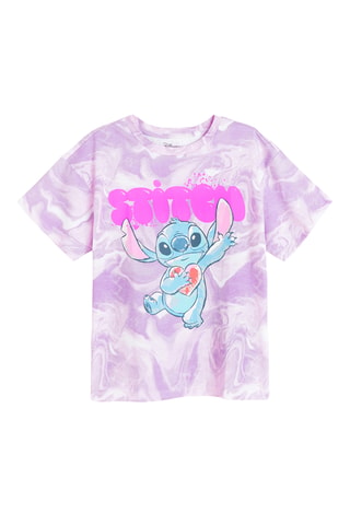 T-shirt tye and die Stitch Lilo et Stitch Disney - Violet