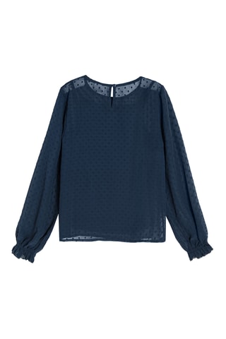 Blusa in plumetis - Navy