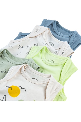 5 bodys - Blanc et vert
