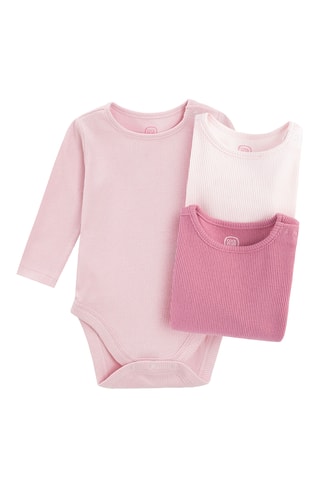 3 bodys - Rose et blanc