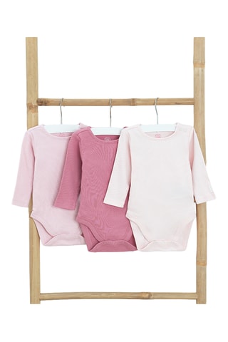 3 bodys - Rose et blanc