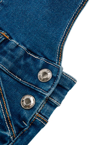 Salopette-short en jean Bleu