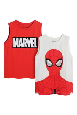 2 t-shirts Spider-Man Avengers Marvel Rouge et blanc