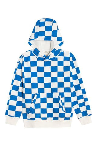 Sweat à capuche Blanc et bleu cobalt
