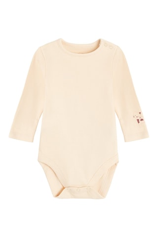 Body et grenouillère en coton biologique - Beige et écru