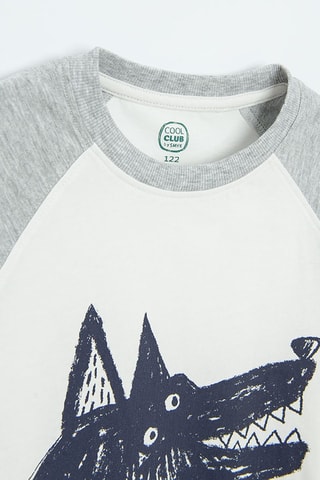 T-shirt - Blanc et gris clair chiné