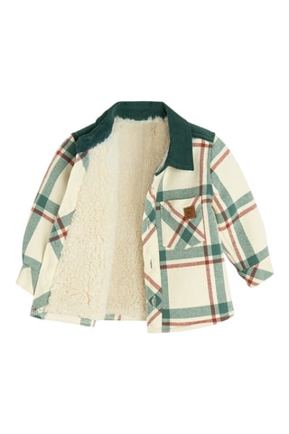 Veste - Ecru et vert foncé