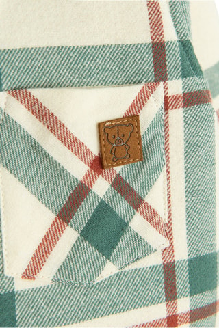 Veste - Ecru et vert foncé
