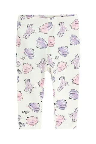2 leggings - Rose et blanc