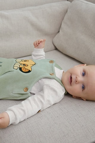 Body et salopette Simba Le Roi Lion Disney - Blanc et vert d’eau