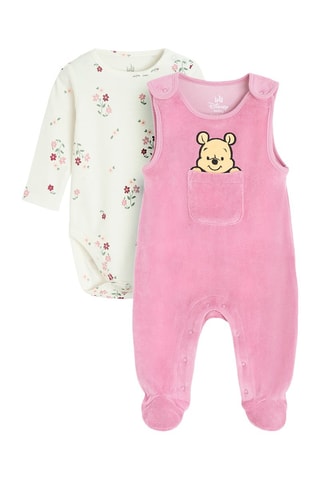 Body et grenouillère Winnie l'Ourson Disney - Blanc et rose