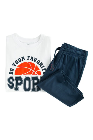T-shirt et short - Blanc et bleu marine