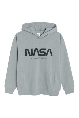Sweat à capuche NASA Gris clair