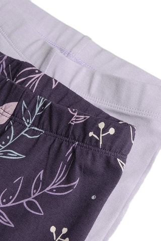 2 leggings Elsa La Reine des Neiges Disney Mauve et bleu marine