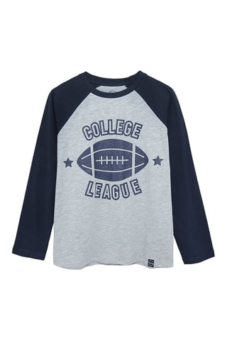 T-shirt - Grigio chiaro melange e navy