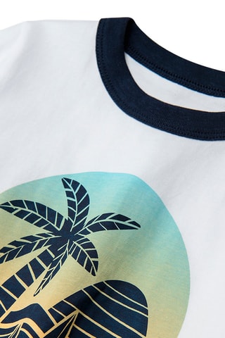 T-shirt et bermuda Blanc et bleu marine