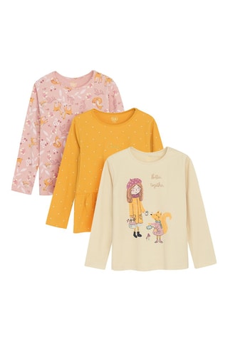 3 t-shirts - Rose, moutarde et beige