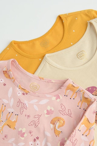 3 t-shirts - Rose, moutarde et beige