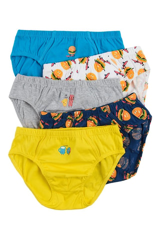 5 slips - Bleu et jaune