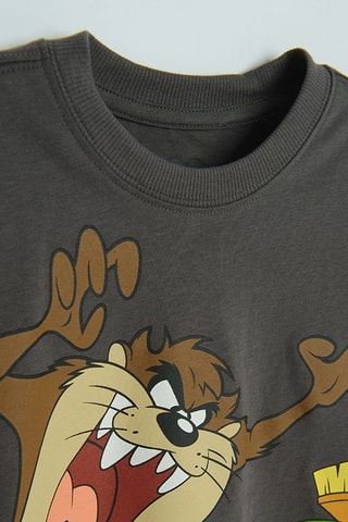 2 t-shirts Looney Tunes - Gris et blanc