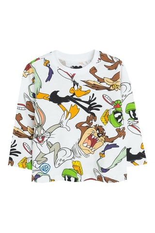 2 t-shirts Looney Tunes - Gris et blanc
