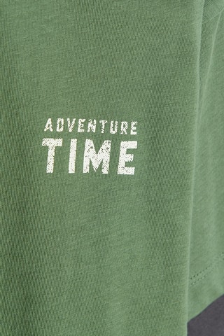 T-shirt effetto trompe-l’oeil  - Kaki melange