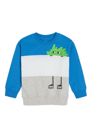 Sweat - Bleu roi et gris chiné