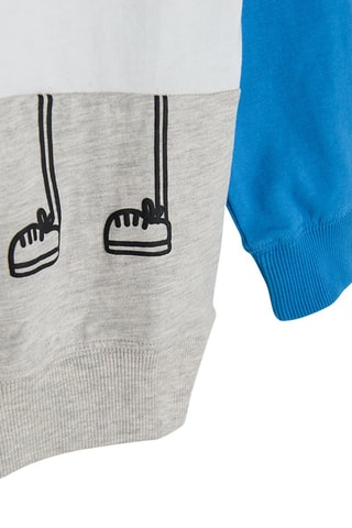 Sweat - Bleu roi et gris chiné