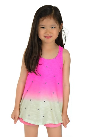 Canotta tie and dye - Fucsia e giallo