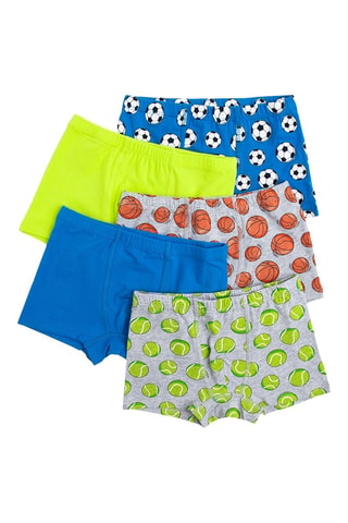 5 boxers - Vert citron et bleu roi