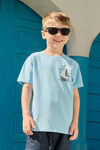 3 t-shirt - Blu e bianco