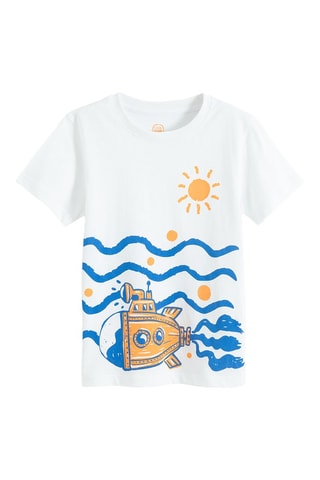 3 t-shirts -  Orange, bleu roi et blanc
