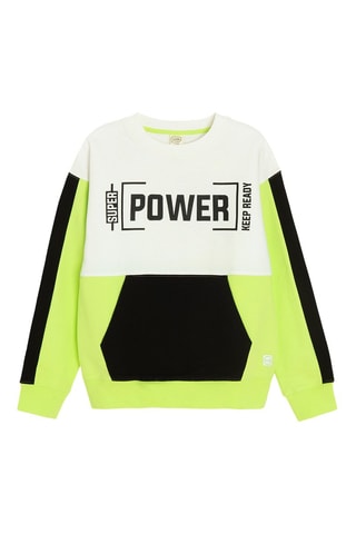 Sweat -  Blanc et vert citron