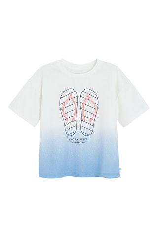 T-shirt dip and dye et jupe -  Blanc et ciel