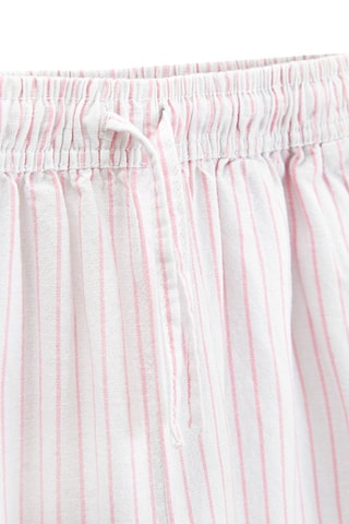 Pantalon en lin - Blanc et rose