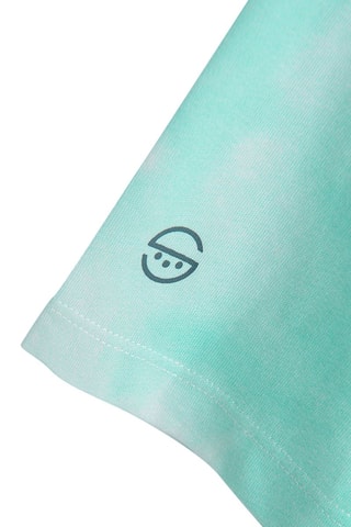 T-shirt tie and dye Turquoise et écru