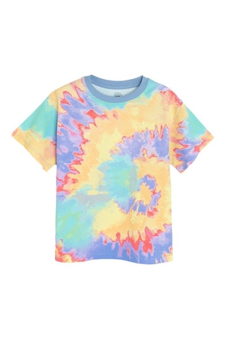 T-shirt tie and dye - Bleu cobalt et orange