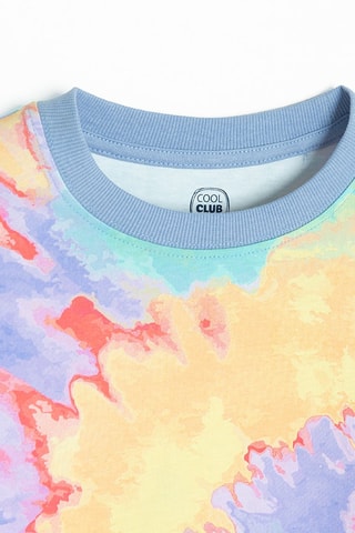T-shirt tie and dye - Bleu cobalt et orange