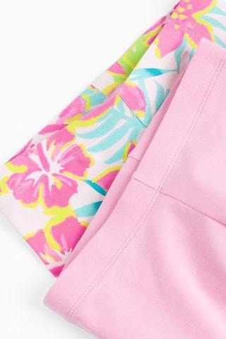 2 leggings - Rose et blanc