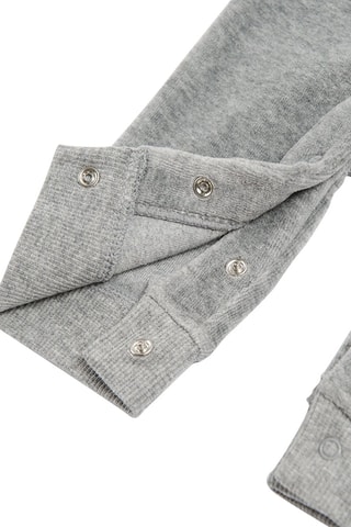 Body et salopette en velours - Beige et gris