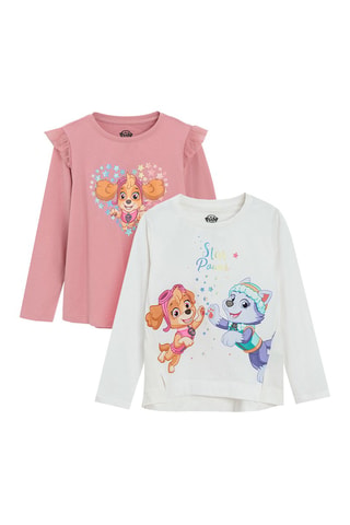 2 t-shirt Everest e Skye Paw Patrol - Rosa e bianco