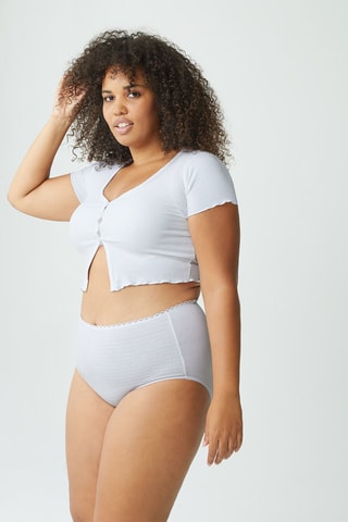 Slip a vita alta Best Cotton - Azzurro