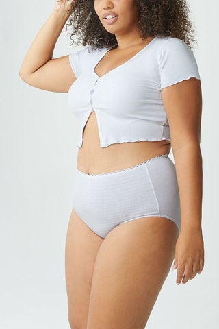 Slip a vita alta Best Cotton - Azzurro