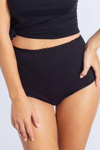 Slip a vita alta Best Cotton - Nero